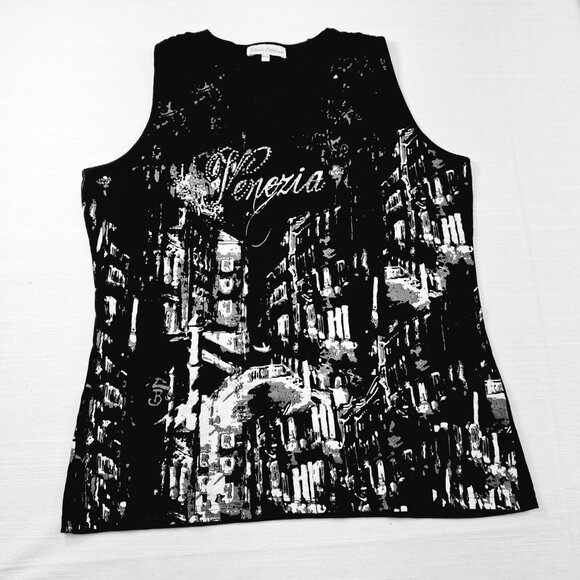 Plus Size XXL Graphic Pattern Rhinestone Boho Women's Rock Star Tank Top - Picture 1 of 6